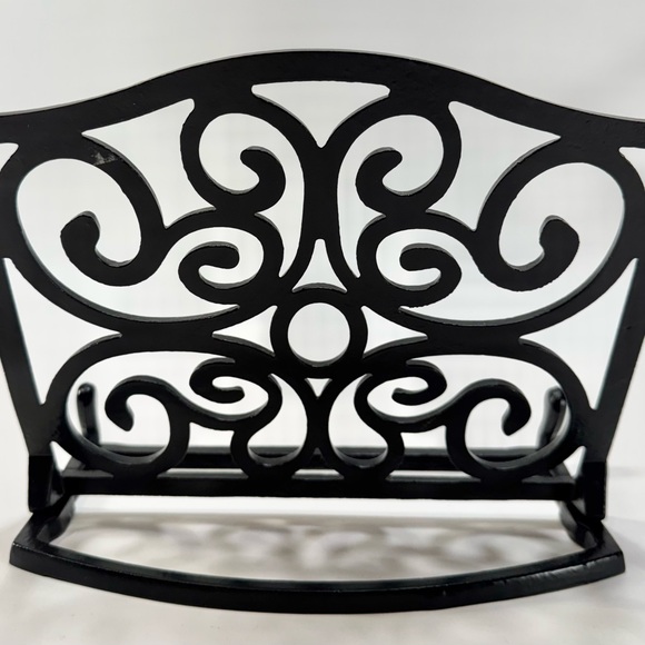 Cast Iron Cookbook Stand Recipe Book Holder Heavy Black Metal Decorative Scroll - Picture 4 of 7